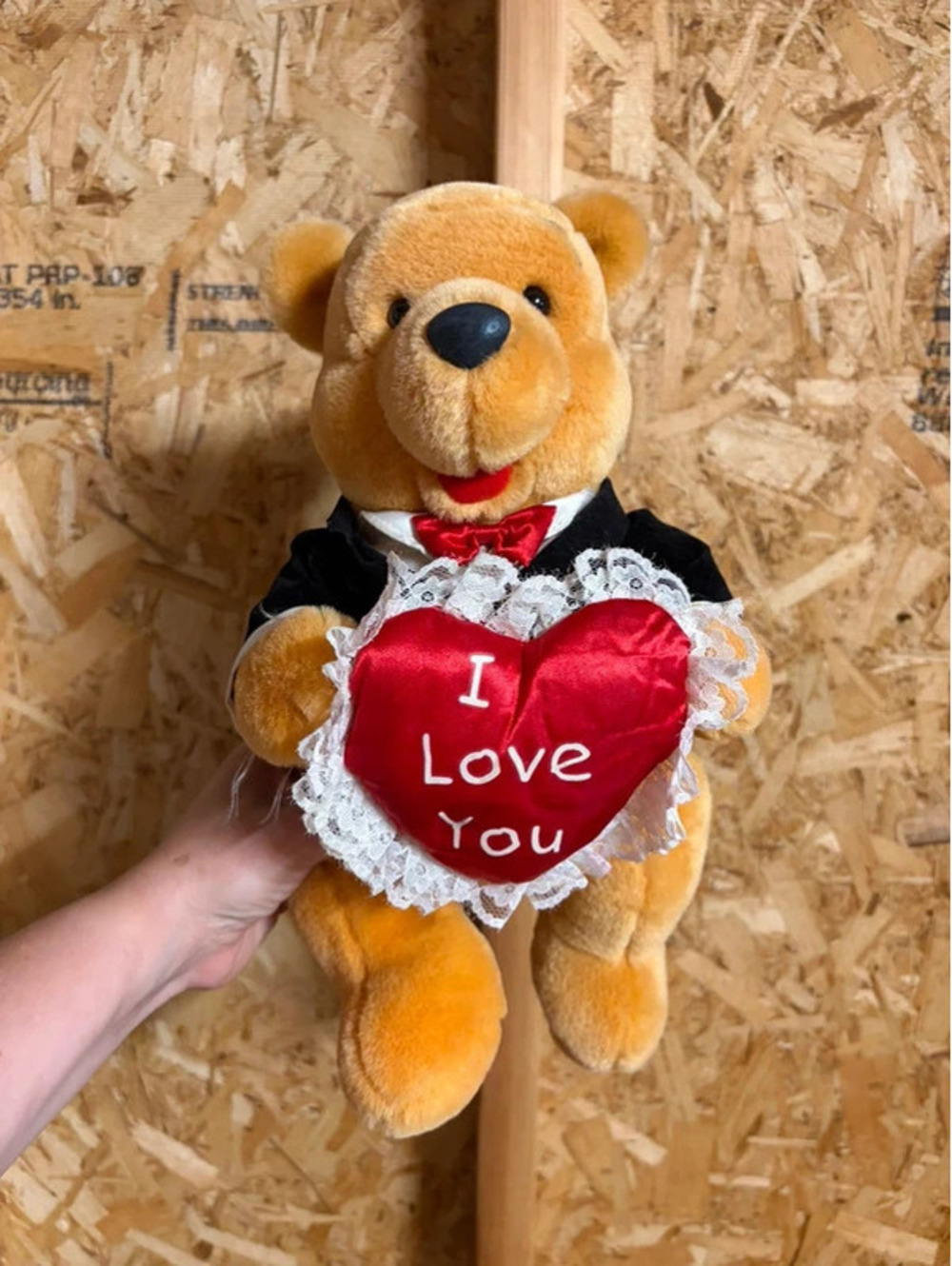 Walt Disney World Plush Winnie The Pooh Stuffed Animal Toy I Love You Heart Tux